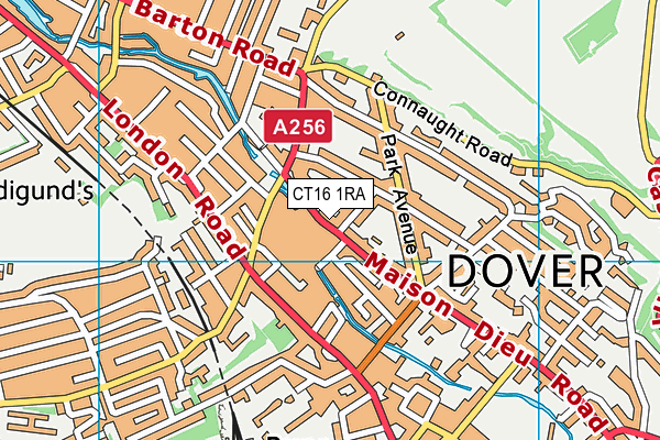 CT16 1RA map - OS VectorMap District (Ordnance Survey)
