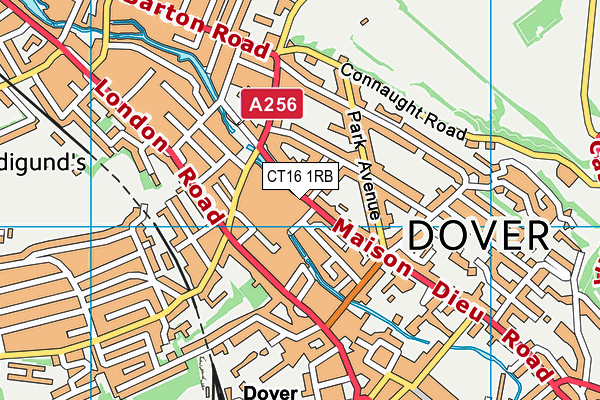 CT16 1RB map - OS VectorMap District (Ordnance Survey)