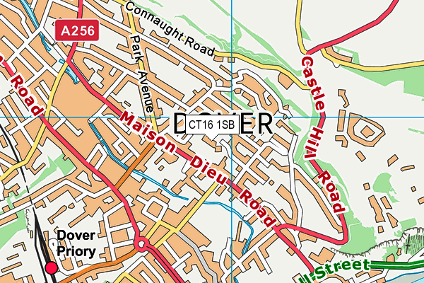 CT16 1SB map - OS VectorMap District (Ordnance Survey)