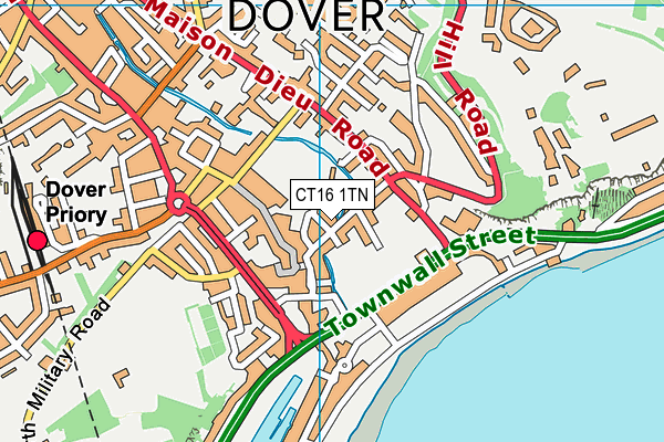 CT16 1TN map - OS VectorMap District (Ordnance Survey)