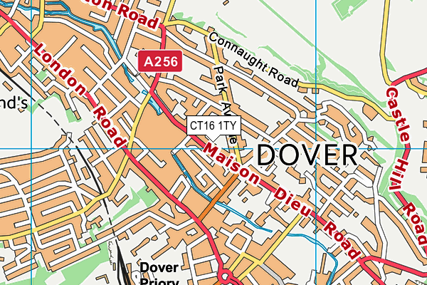 CT16 1TY map - OS VectorMap District (Ordnance Survey)