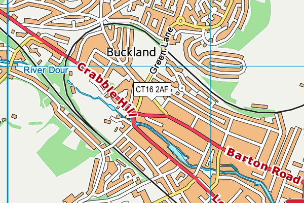 CT16 2AF map - OS VectorMap District (Ordnance Survey)