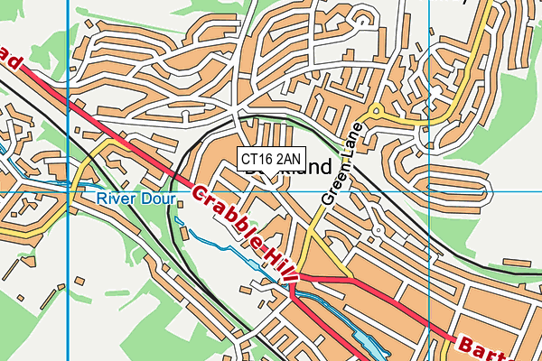 CT16 2AN map - OS VectorMap District (Ordnance Survey)