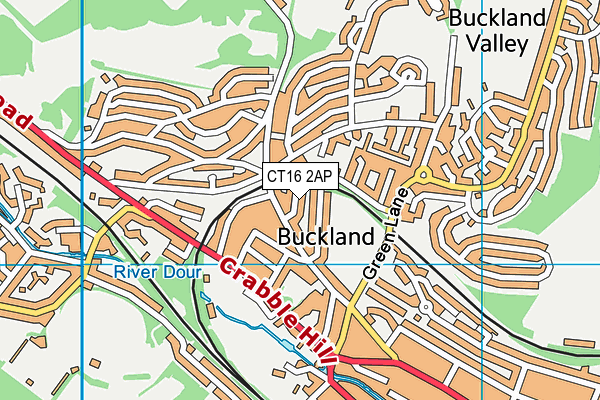 CT16 2AP map - OS VectorMap District (Ordnance Survey)