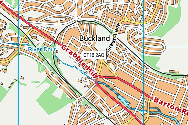 CT16 2AQ map - OS VectorMap District (Ordnance Survey)