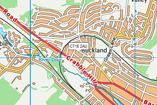 CT16 2AU map - OS VectorMap District (Ordnance Survey)