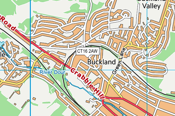 CT16 2AW map - OS VectorMap District (Ordnance Survey)