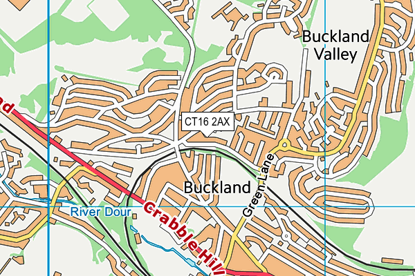 CT16 2AX map - OS VectorMap District (Ordnance Survey)