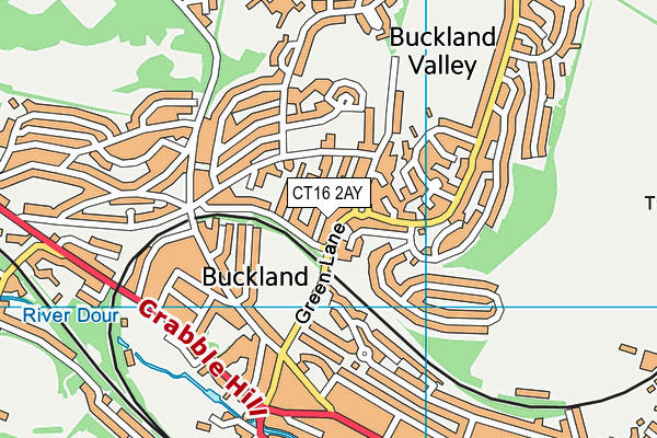 CT16 2AY map - OS VectorMap District (Ordnance Survey)