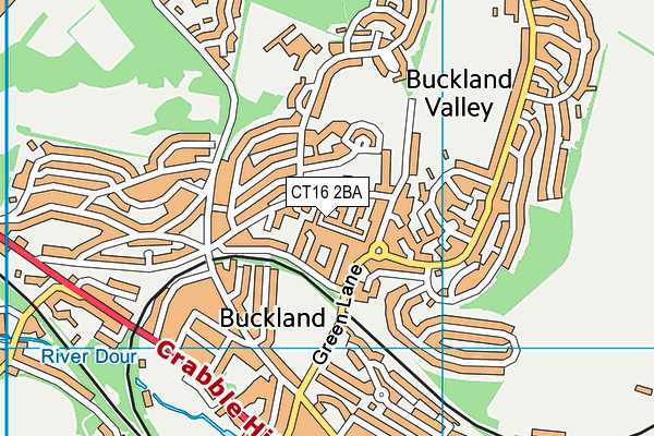 CT16 2BA map - OS VectorMap District (Ordnance Survey)