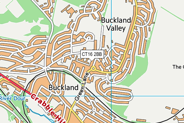 CT16 2BB map - OS VectorMap District (Ordnance Survey)