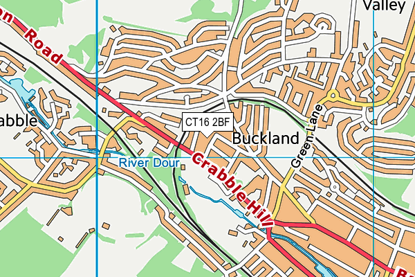 CT16 2BF map - OS VectorMap District (Ordnance Survey)