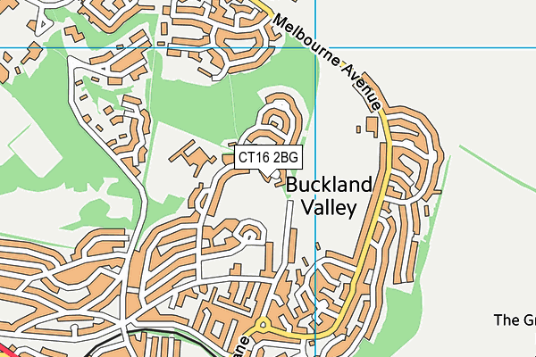CT16 2BG map - OS VectorMap District (Ordnance Survey)