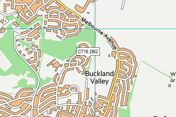 CT16 2BQ map - OS VectorMap District (Ordnance Survey)