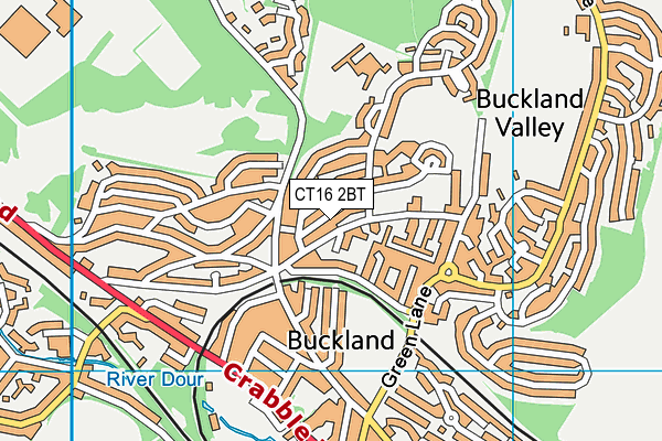 CT16 2BT map - OS VectorMap District (Ordnance Survey)