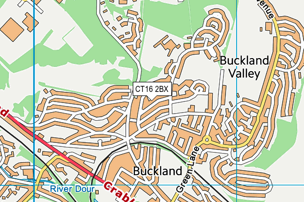 CT16 2BX map - OS VectorMap District (Ordnance Survey)