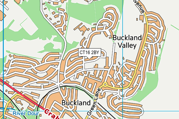 CT16 2BY map - OS VectorMap District (Ordnance Survey)