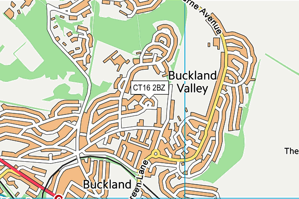 CT16 2BZ map - OS VectorMap District (Ordnance Survey)
