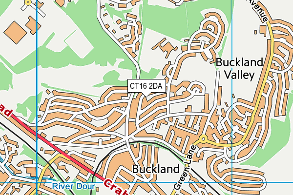 CT16 2DA map - OS VectorMap District (Ordnance Survey)