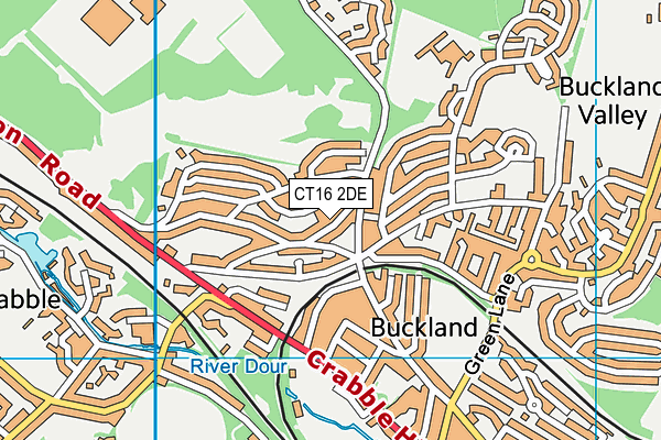 CT16 2DE map - OS VectorMap District (Ordnance Survey)