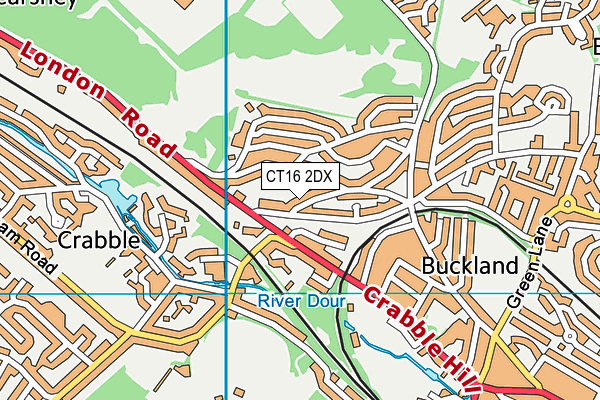 CT16 2DX map - OS VectorMap District (Ordnance Survey)