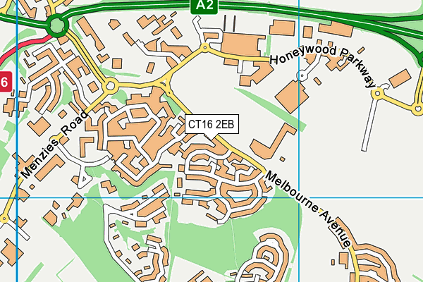 CT16 2EB map - OS VectorMap District (Ordnance Survey)