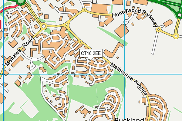 CT16 2EE map - OS VectorMap District (Ordnance Survey)