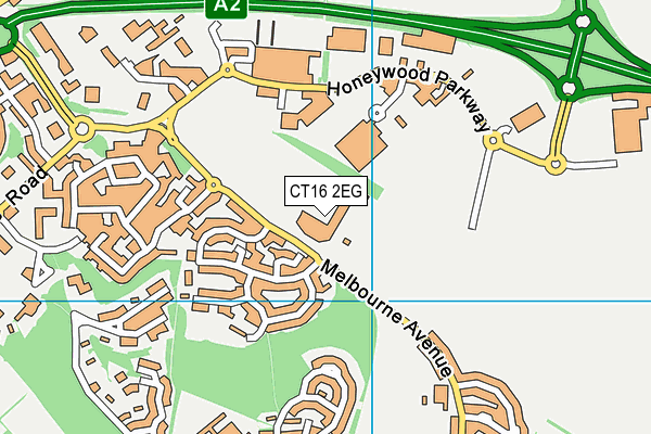 CT16 2EG map - OS VectorMap District (Ordnance Survey)