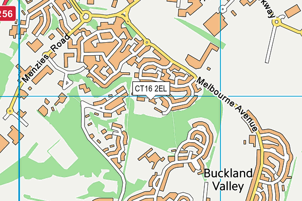CT16 2EL map - OS VectorMap District (Ordnance Survey)