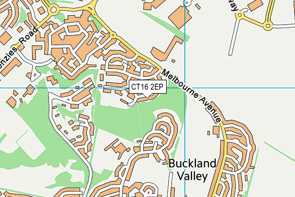 CT16 2EP map - OS VectorMap District (Ordnance Survey)