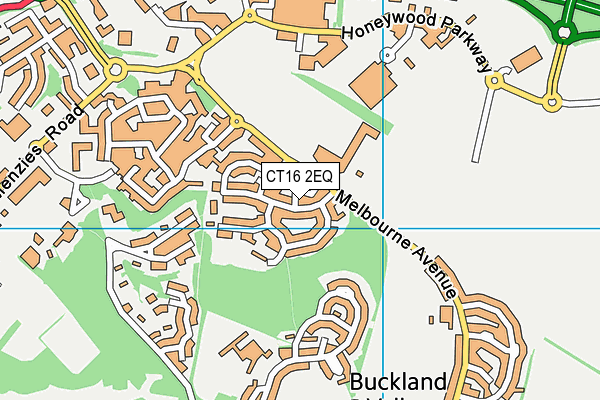 CT16 2EQ map - OS VectorMap District (Ordnance Survey)