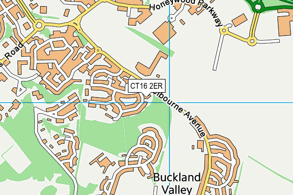 CT16 2ER map - OS VectorMap District (Ordnance Survey)