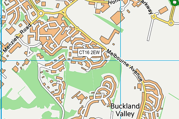 CT16 2EW map - OS VectorMap District (Ordnance Survey)