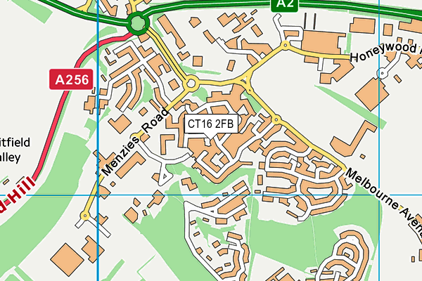 CT16 2FB map - OS VectorMap District (Ordnance Survey)