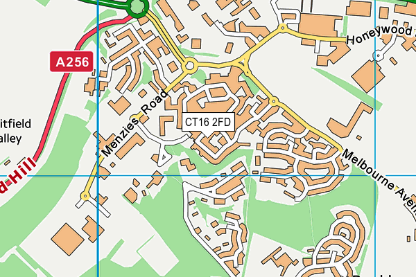 CT16 2FD map - OS VectorMap District (Ordnance Survey)