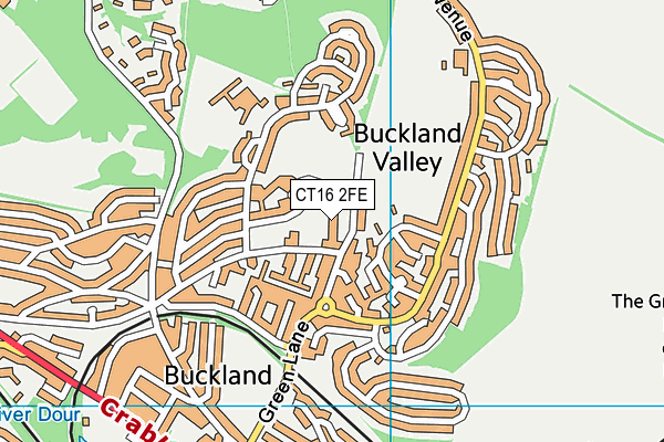CT16 2FE map - OS VectorMap District (Ordnance Survey)