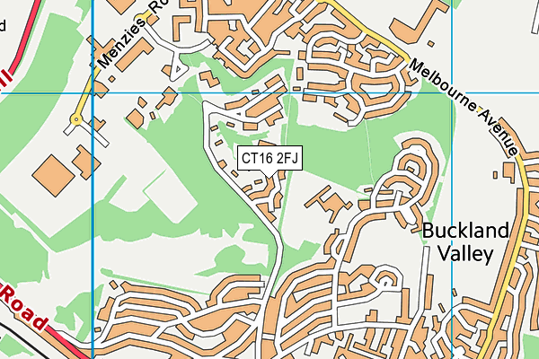 CT16 2FJ map - OS VectorMap District (Ordnance Survey)