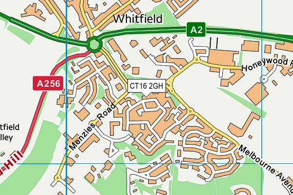 CT16 2GH map - OS VectorMap District (Ordnance Survey)