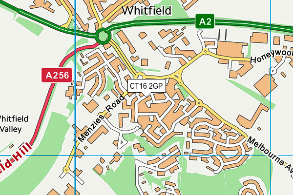 CT16 2GP map - OS VectorMap District (Ordnance Survey)