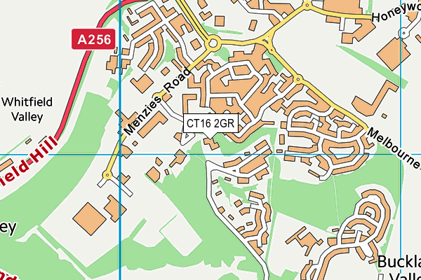 CT16 2GR map - OS VectorMap District (Ordnance Survey)