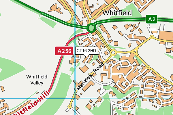 CT16 2HD map - OS VectorMap District (Ordnance Survey)