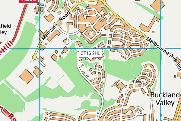 CT16 2HL map - OS VectorMap District (Ordnance Survey)