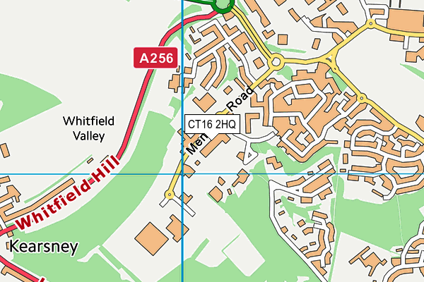 CT16 2HQ map - OS VectorMap District (Ordnance Survey)
