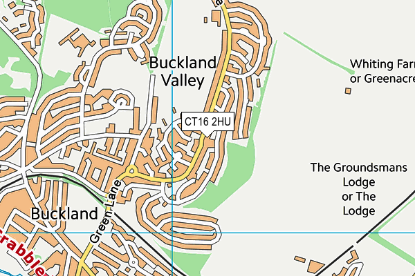 CT16 2HU map - OS VectorMap District (Ordnance Survey)