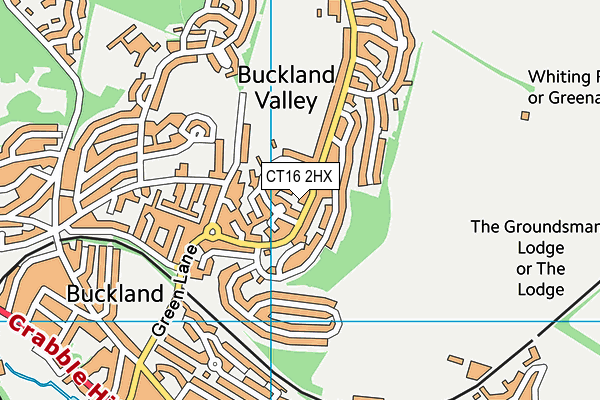 CT16 2HX map - OS VectorMap District (Ordnance Survey)