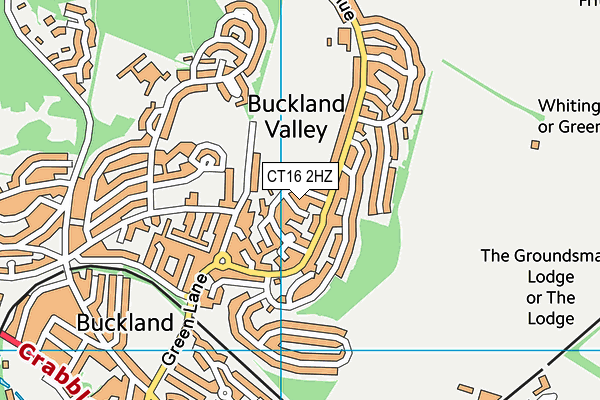 CT16 2HZ map - OS VectorMap District (Ordnance Survey)