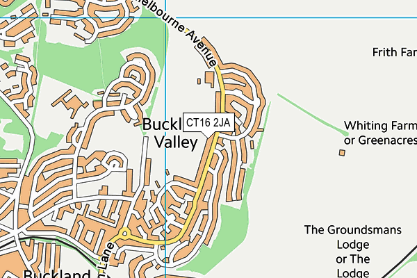 CT16 2JA map - OS VectorMap District (Ordnance Survey)