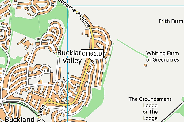 CT16 2JD map - OS VectorMap District (Ordnance Survey)