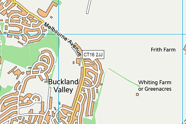 CT16 2JJ map - OS VectorMap District (Ordnance Survey)