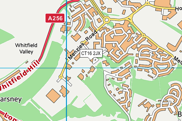 CT16 2JX map - OS VectorMap District (Ordnance Survey)